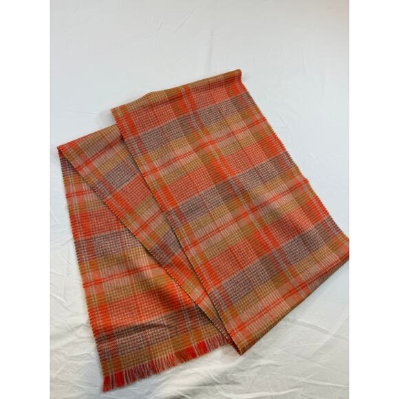 SOL Alpaca 100% Baby Alpaca Plaid Scarf – Orange Multi - Perfect Condition - Picture 2 of 5